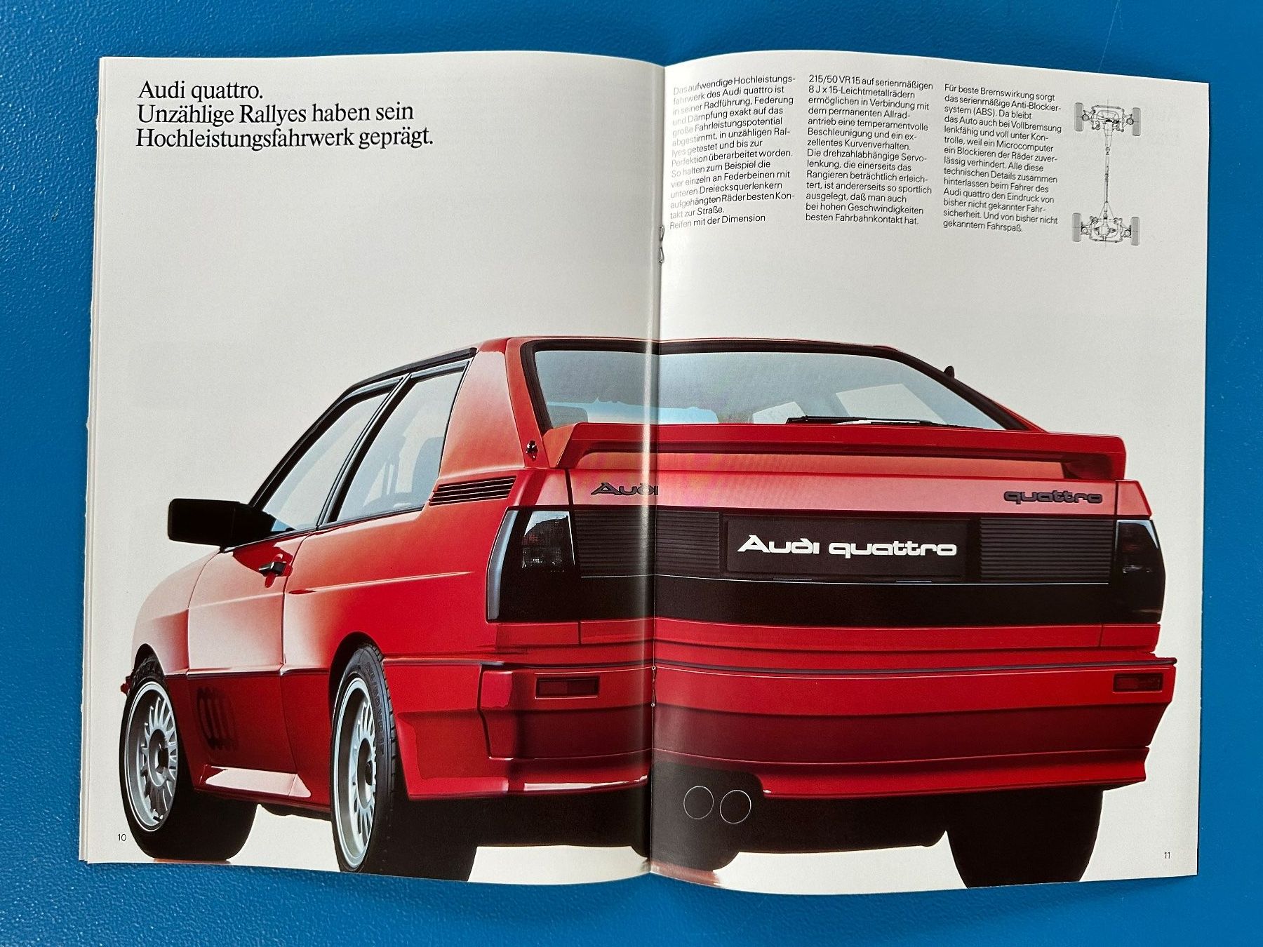 Audi Dokumente: Prospekt  Audi Quattro 1986 – Gebraucht aus Boswil von pavo1 5