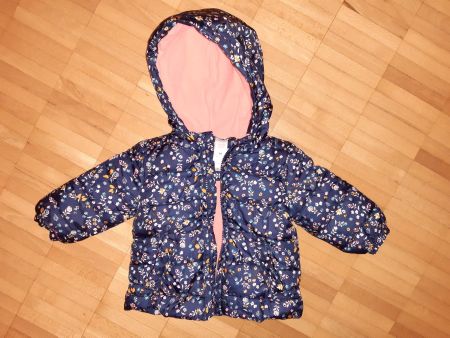 Steppjacke dunkelblau geblümt Gr. 68 (baby club C&A)