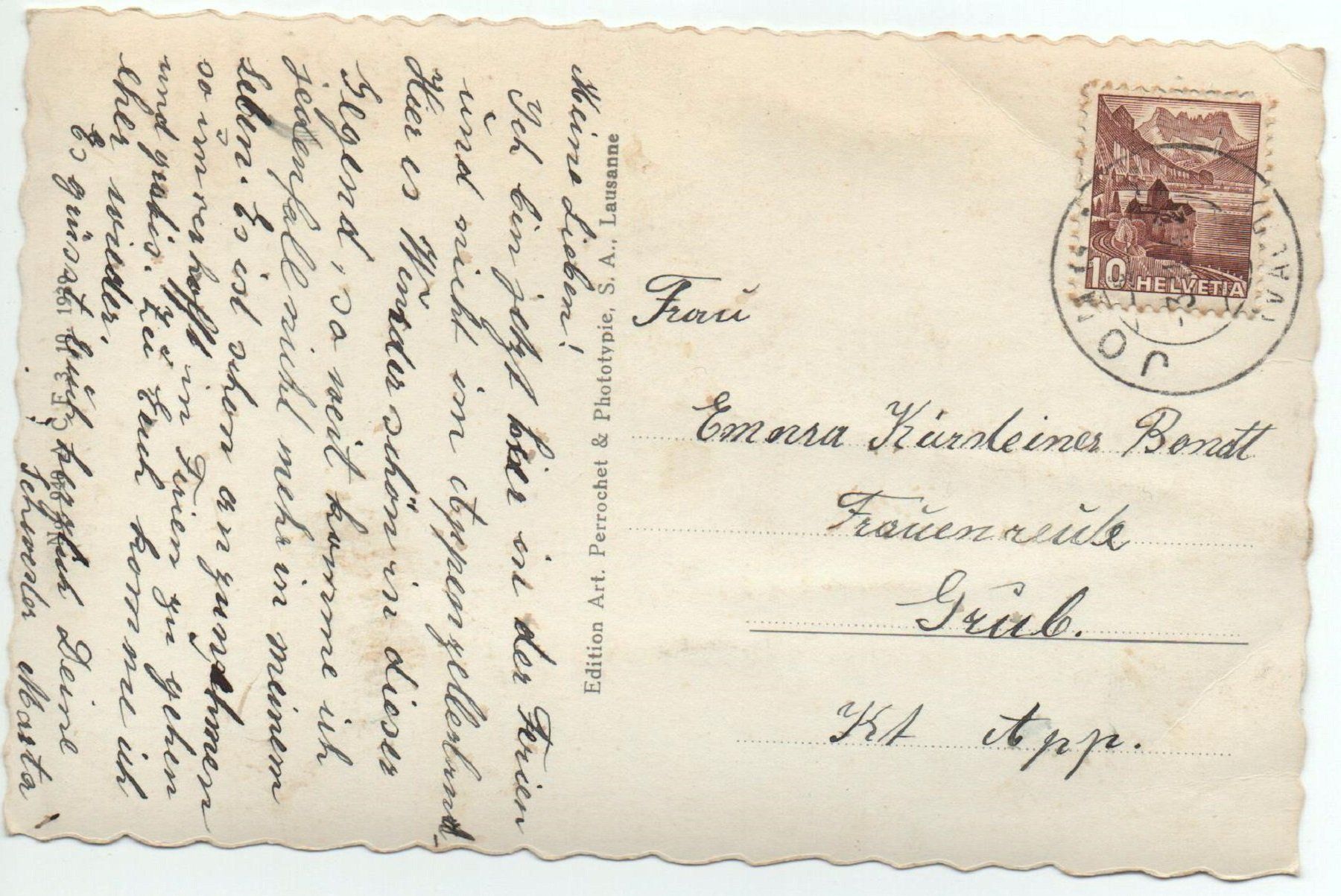 Cartoline postali: CHARDONNE Vue sur Vevey – Usato da Jona venduto da philajona 1