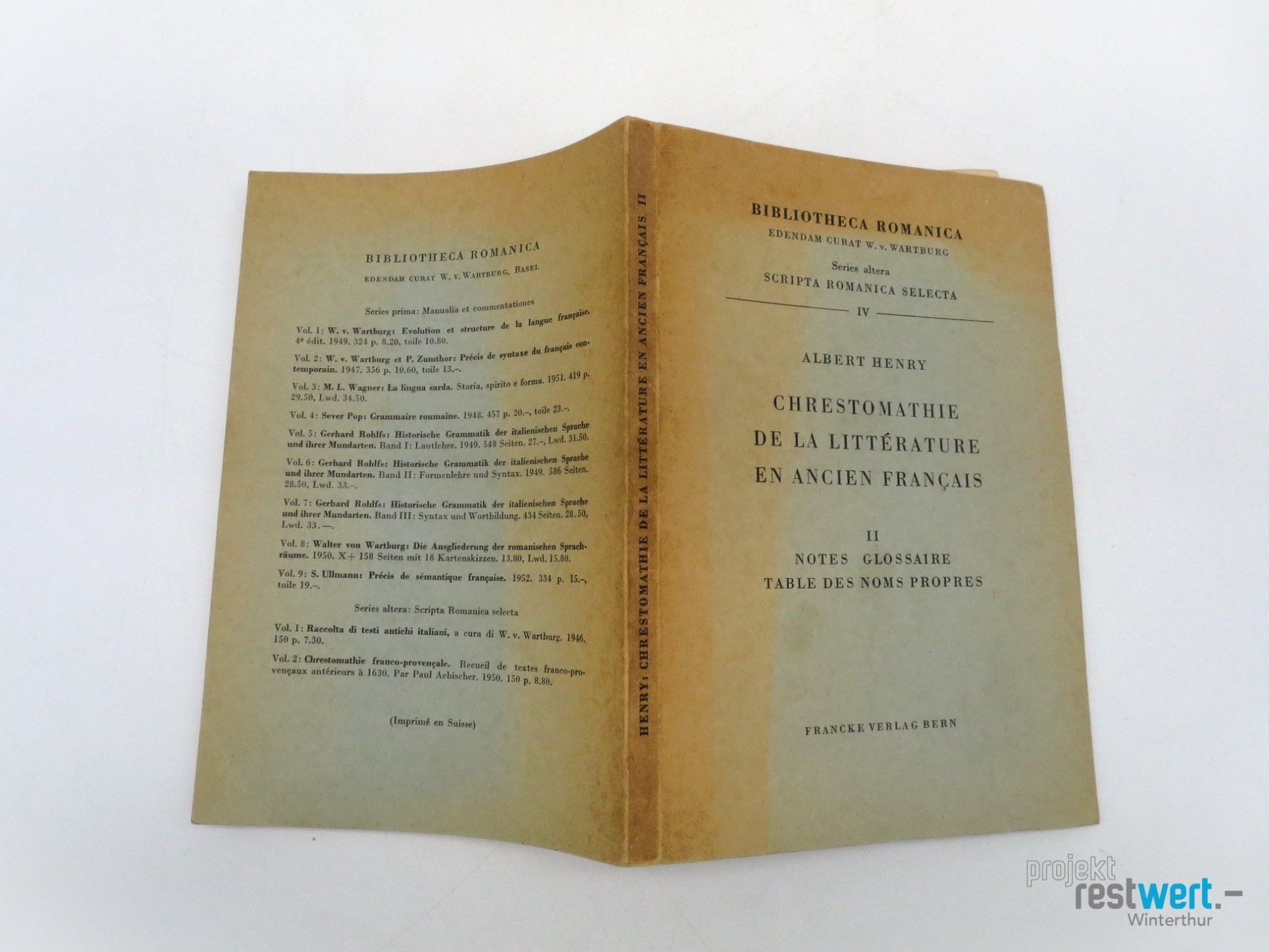 Libri: HENRY ALBERT - Chrestomathie de la littérature – Usato da Winterthur venduto da Restwert_Winterthur 1