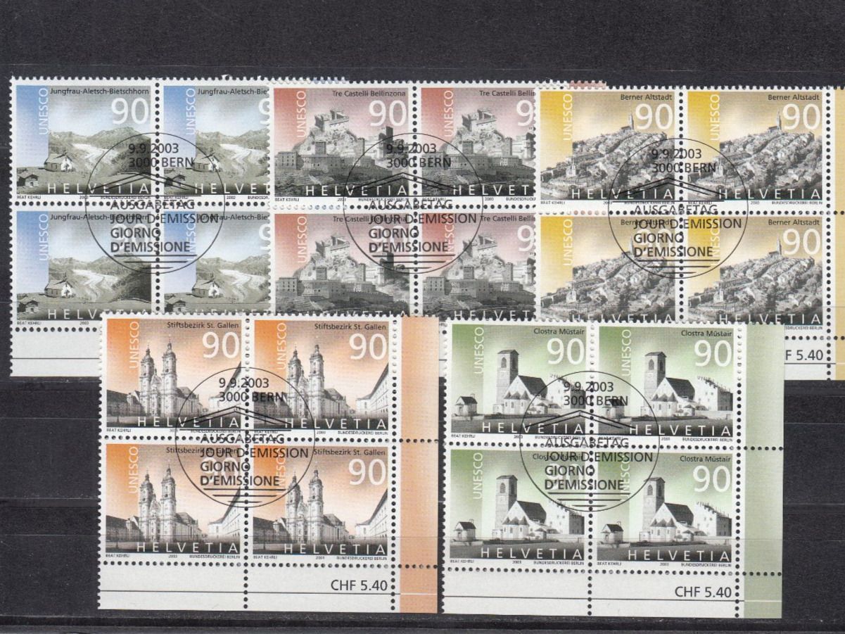 Alle Briefmarken: SBK 1096 - 1100 im 4er-Block mit ET – Gebraucht aus Bürglen TG von StampGraf