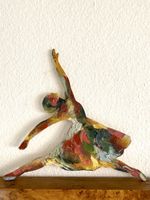 Tanzende Ballerina Holzfigur bemalt Unikat