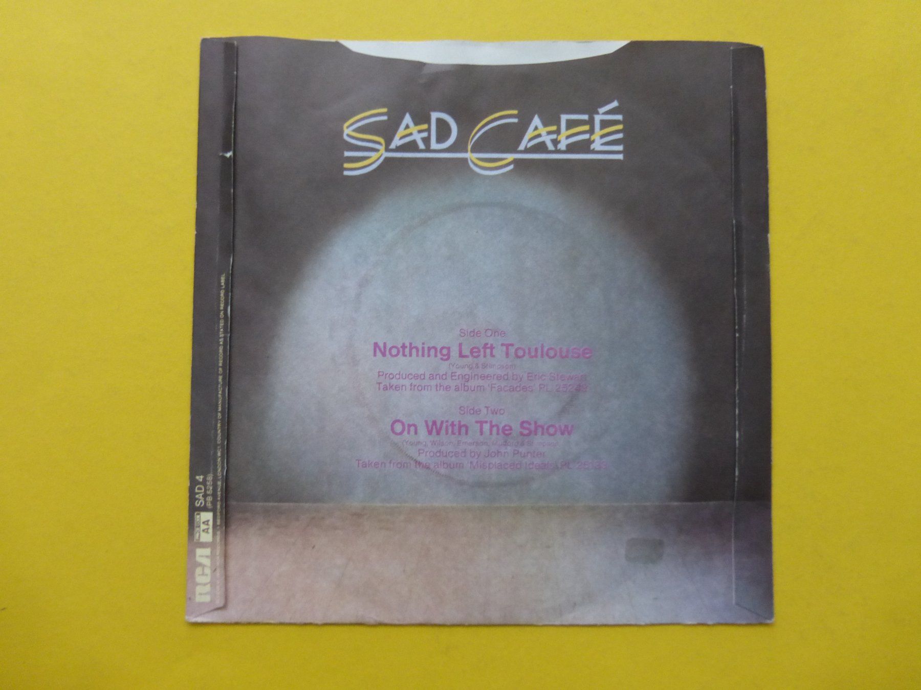 Schallplatten: Sad Café – Nothing Left Toulouse – Gebraucht aus Zürich von Swiss57 1