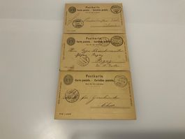 1893-1900 PK21, 3 GS mit Bündner Stempel 1x Rasierklinge O