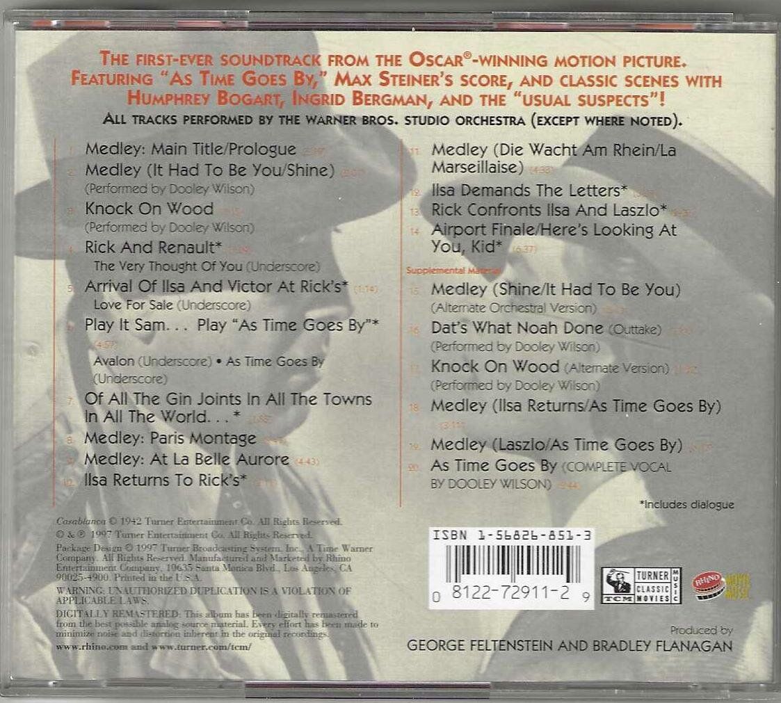 CD: Max Steiner – Casablanca – Usato da Genève venduto da CDLPBookS 1