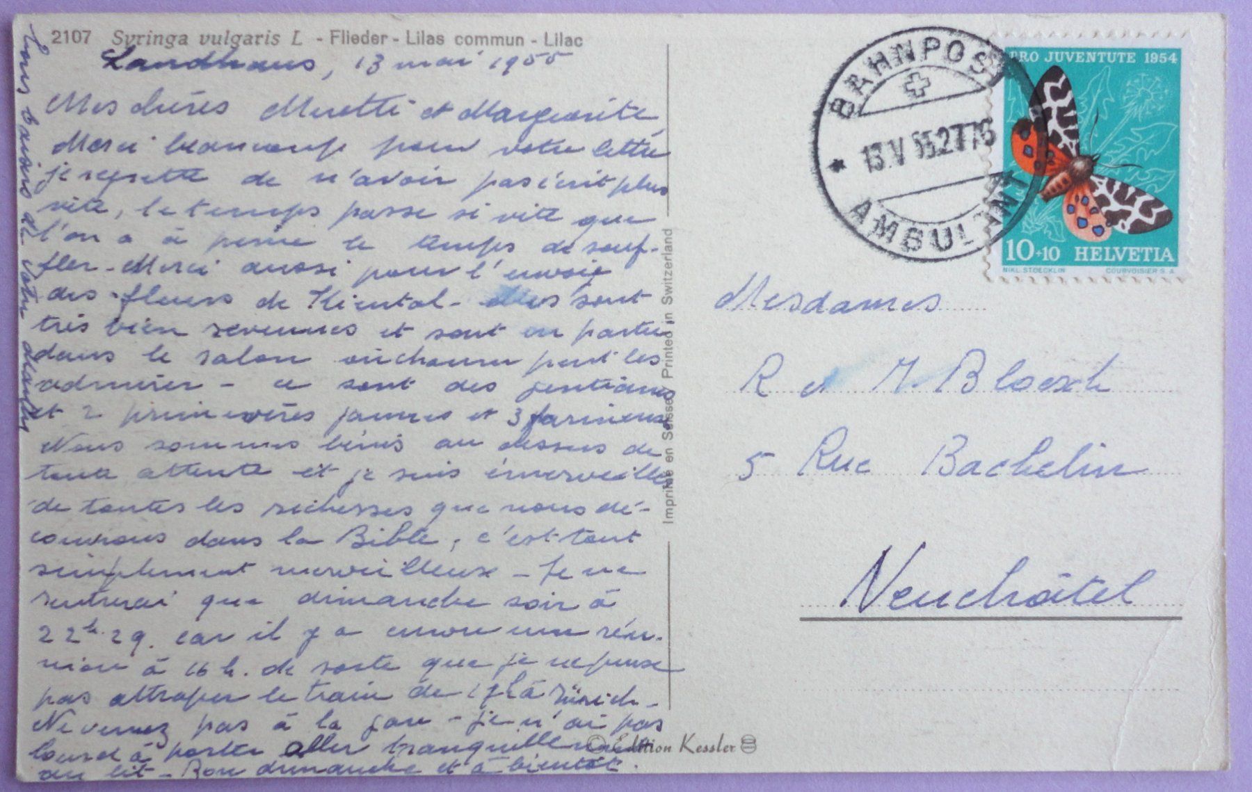 Cartes postales: Lilas commun – Défectueux à Fétigny par Billy2miny 1