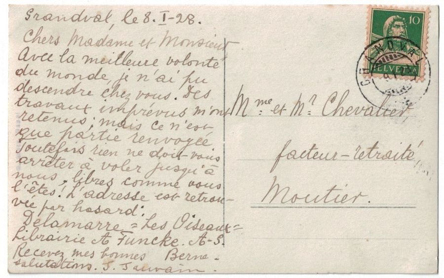 Cartoline postali: Grandval, carte-photo, circulée 1928 – Usato da Frauenfeld venduto da POML 1
