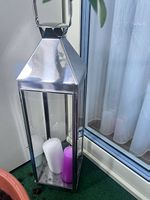 Dekorative Metall-Laterne mit Glas  guter Zustand