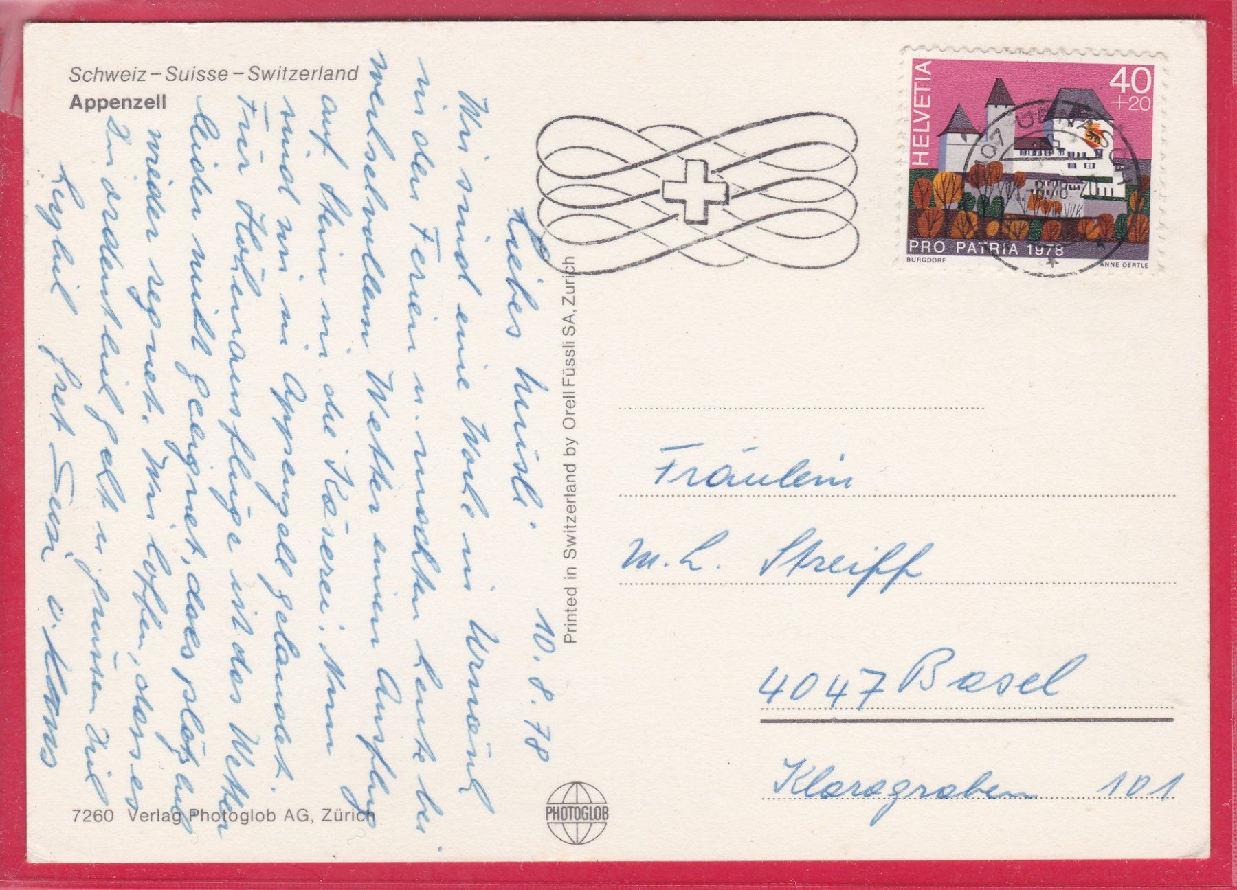 Cartoline postali: APPENZELL MIT BAHN, 11.8.1978 – Usato da Oberrieden venduto da Gebirgsstelze 1