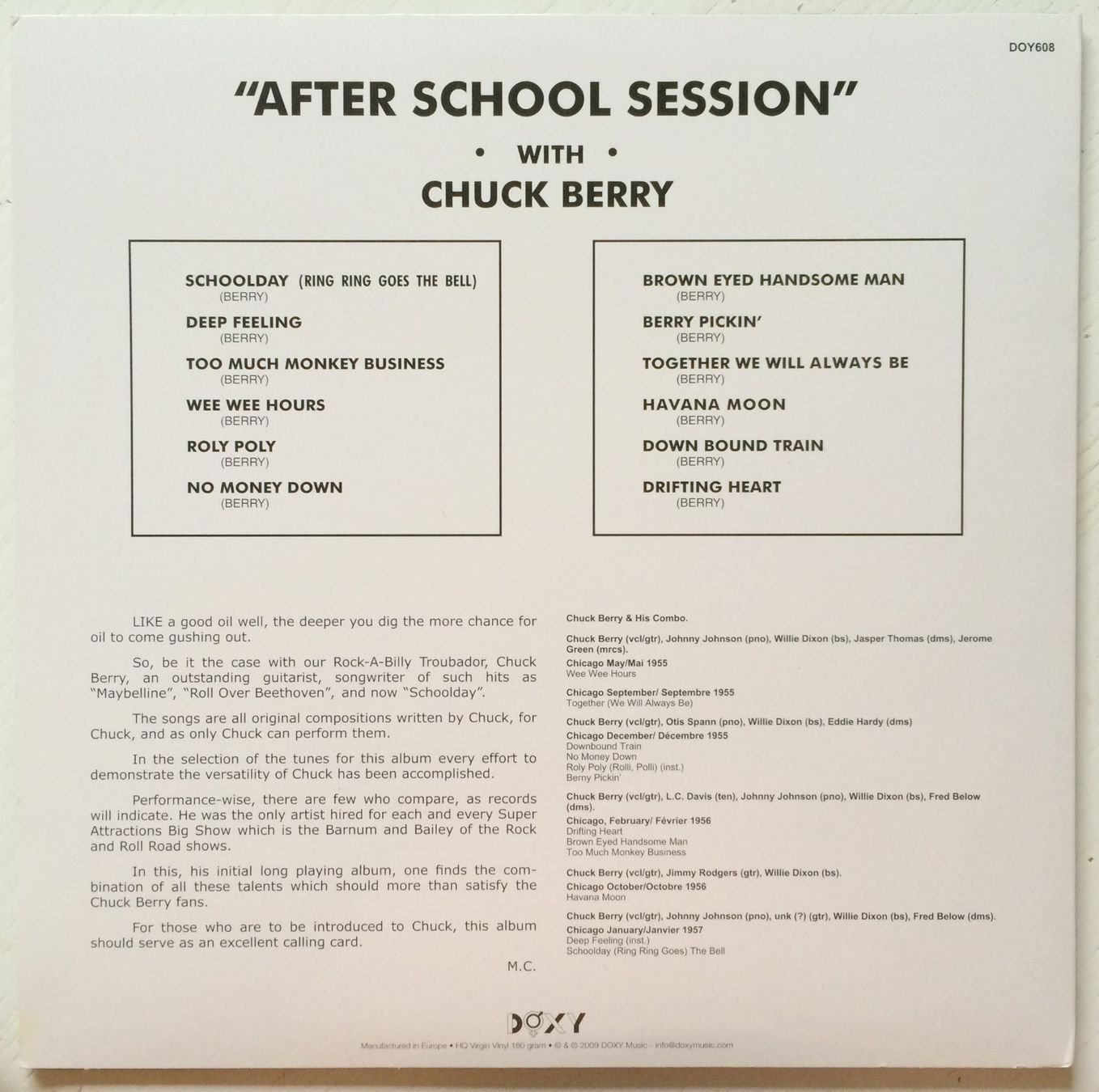 Dischi in vinile: CHUCK BERRY - AFTER SCHOOL SESSION – Usato da Bottens venduto da hotter-than-hell 1