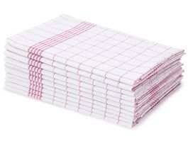 10er Pack Geschirrtücher, 100% Baumwolle, 50 x 70 cm - Rot