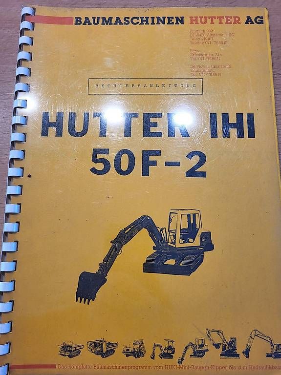Hutter Escavatori: Hutter Bagger IHI 50F-2 Betriebsanleitung – Usato da Egg SZ venduto da Bko1