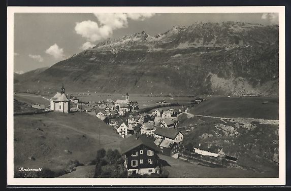 Ansichtskarten: AK Andermatt, Teilansicht mit Kirche – Gebraucht aus Berlin von bartko-reher