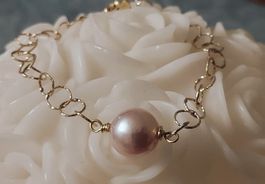 ❣️Armband golden, Handmade, mit Süsswasserperle