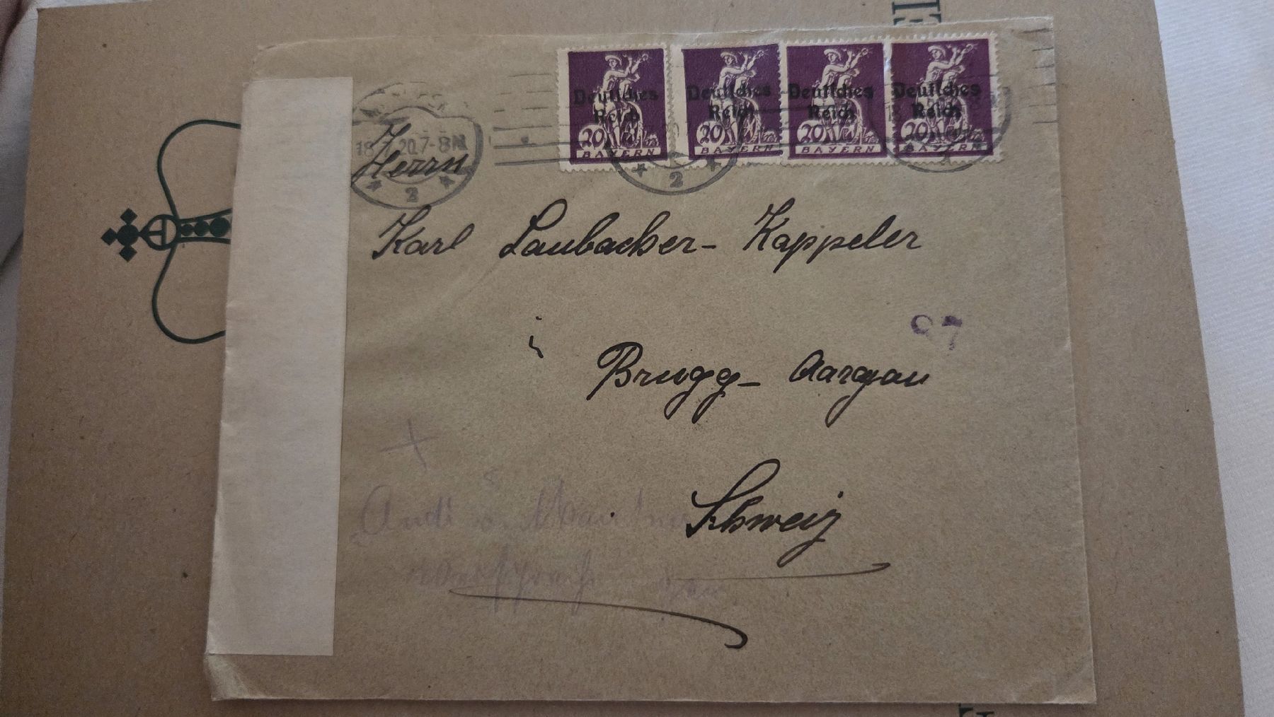 Tutti i francobolli: 1920  Brief Deutsches Reich – Usato da Arni AG venduto da Moth68