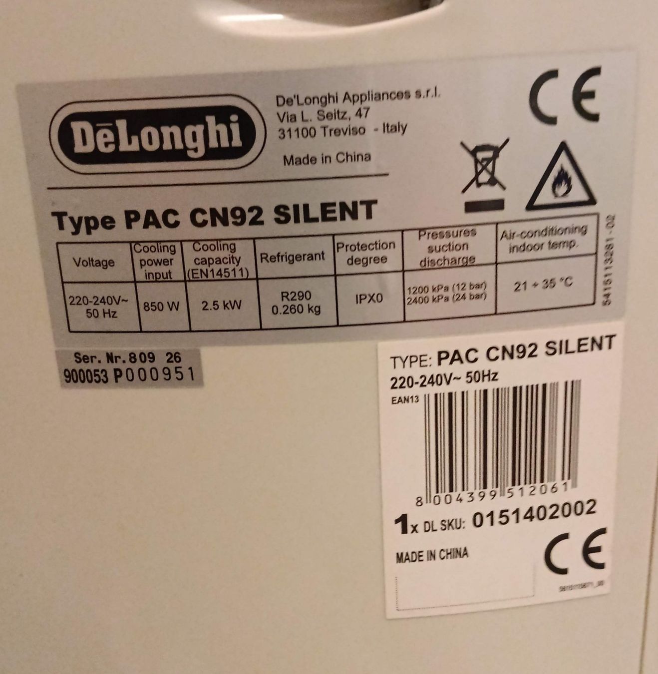 De'Longhi Condizionatori: Klimagerät Delonghi Pinguino C92 Silent – Usato da zürich venduto da usswarrior 6
