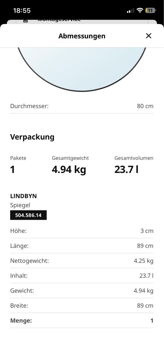 Ikea Miroirs: Spiegel IKEA LINDbyn rund schwarz – Neuf (Voir description) à Hägendorf par fufj11 5