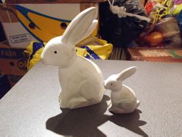 Hase 2 Stück, weiss, Holz