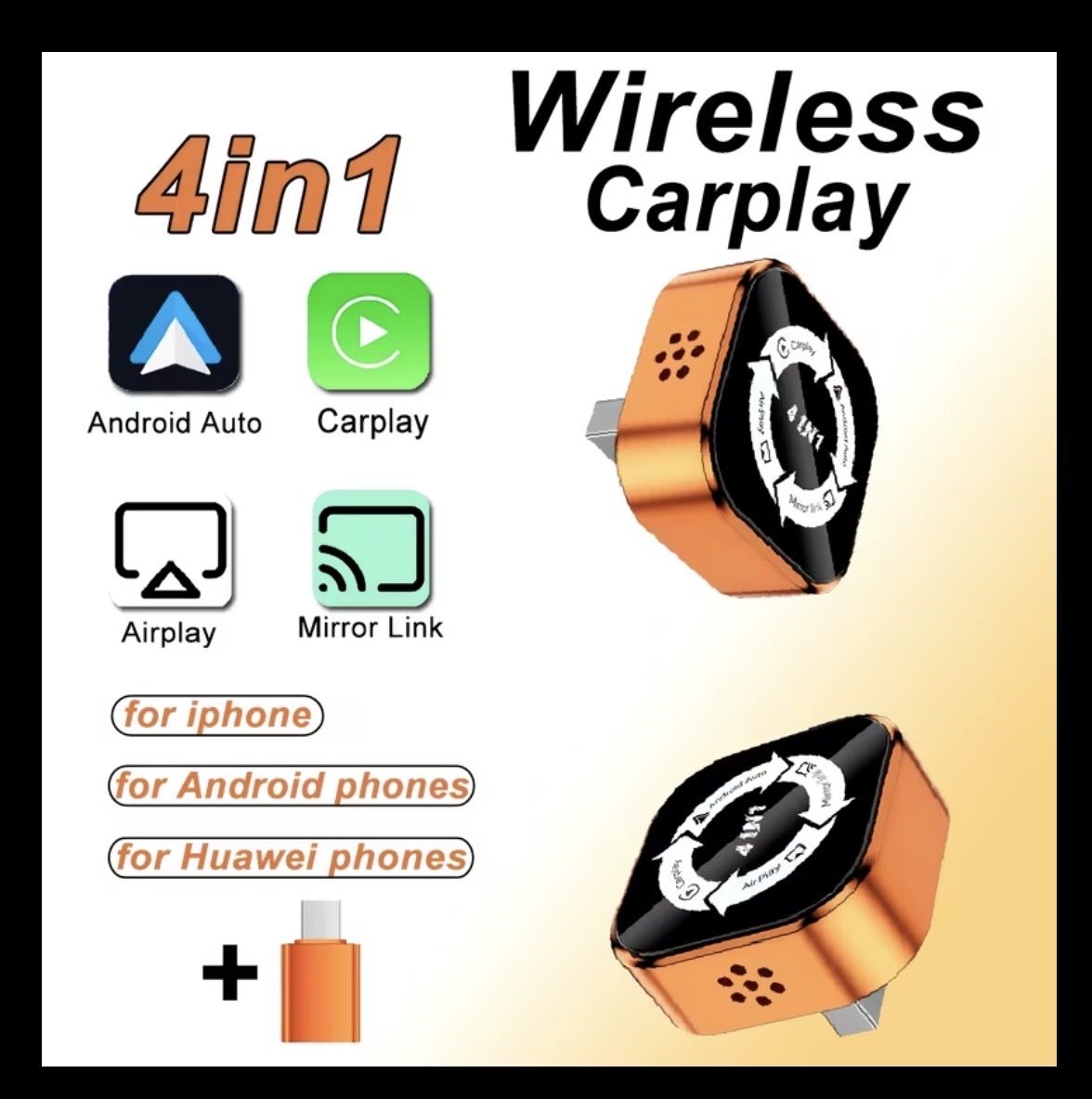 Unità & Adattatore: CarPlay 4-in-1 Wireless , Android/ IOS Autos – Nuovo e nell'imballaggio originale da Amden venduto da muben_ge98 1