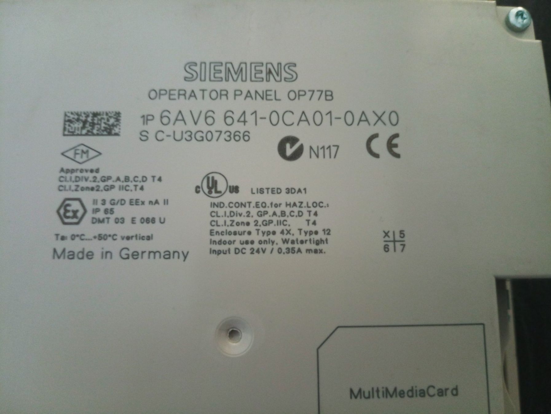 Siemens Elektronikbauteile: Siemens SIMATIC Operator Panel OP 77B / 6AV6641-0CA01-0AX0 – Gebraucht aus Ufhusen von HKSC 2
