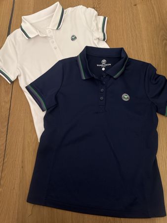 2 Wimbledon Sport Poloshirts Set weiss dunkelblau XS