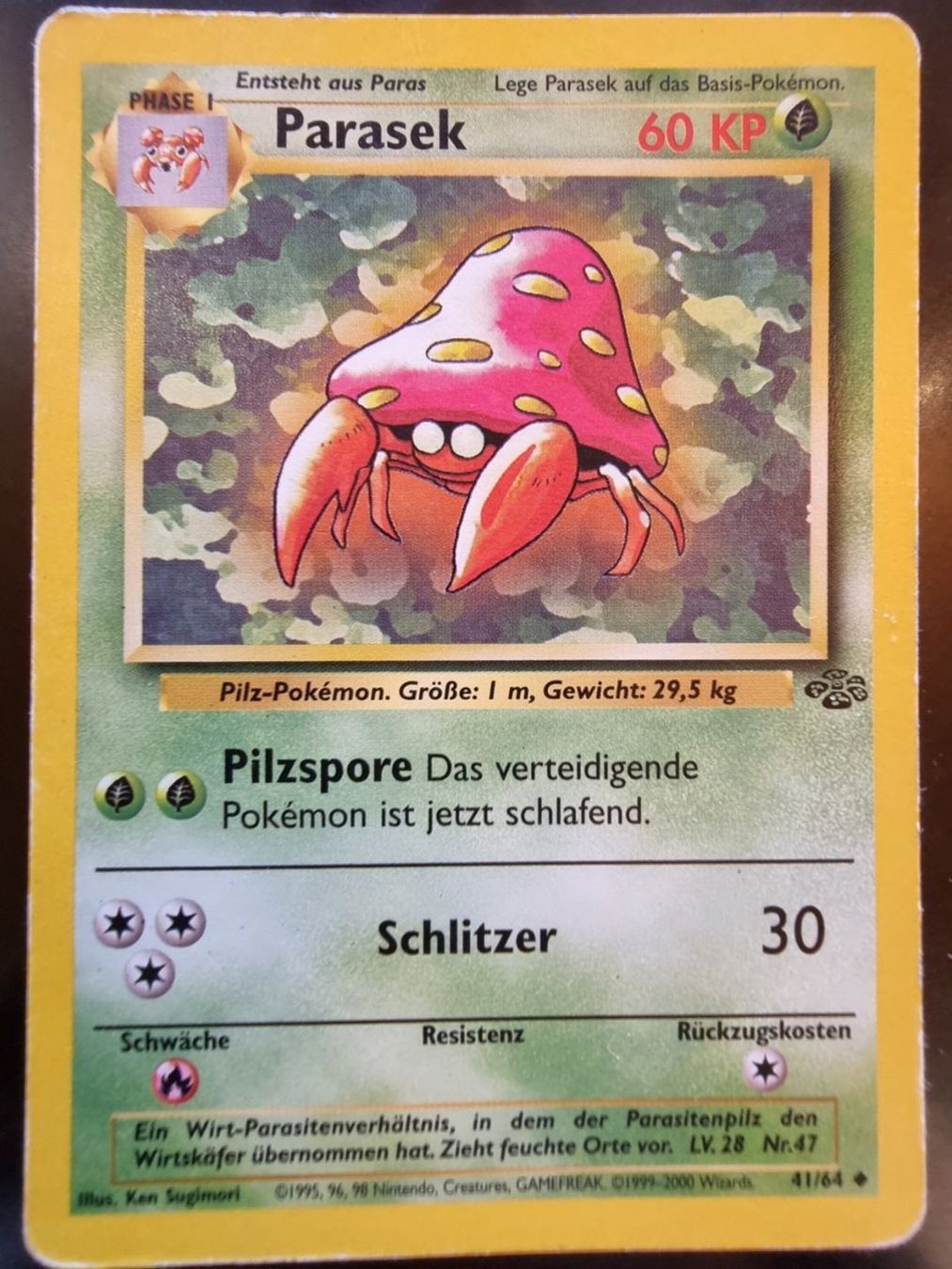 Pokémon Sammelbilder & Trading cards: Pokémon Parasek Jungle 41/64 DE – Gebraucht aus Roggwil BE von S_Cards