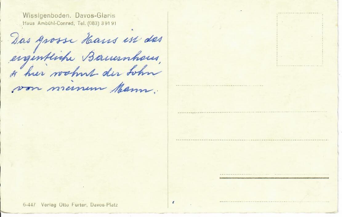 Cartoline postali: Wissigenboden, Davos - Glaris – Usato da Hochdorf venduto da Ziegel-16 1