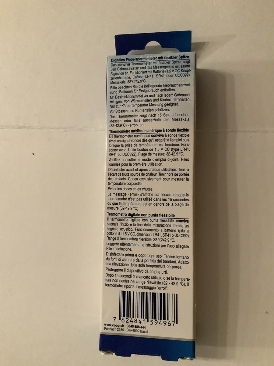 Altro per la casa: Digitales Thermometer mit flexibler Spitze conviva neu – Nuovo e nell'imballaggio originale da Wallisellen venduto da ASZT 2