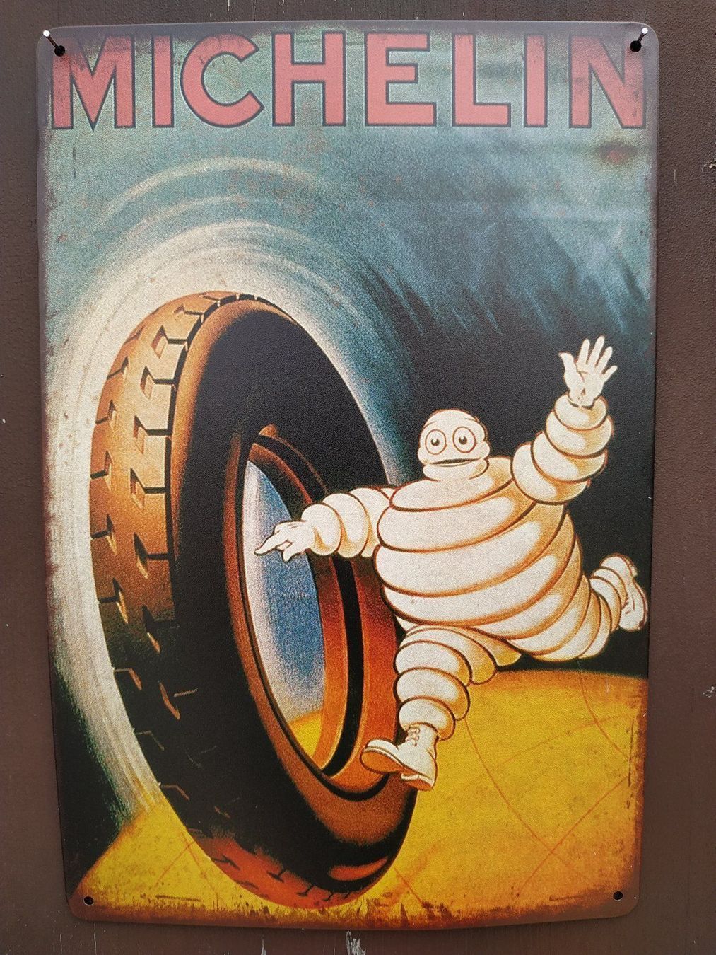 Schilder: Michelin Mann vintage retro Blechschild Bibendum Bib – Neu und originalverpackt aus Dürnten von Boarsale