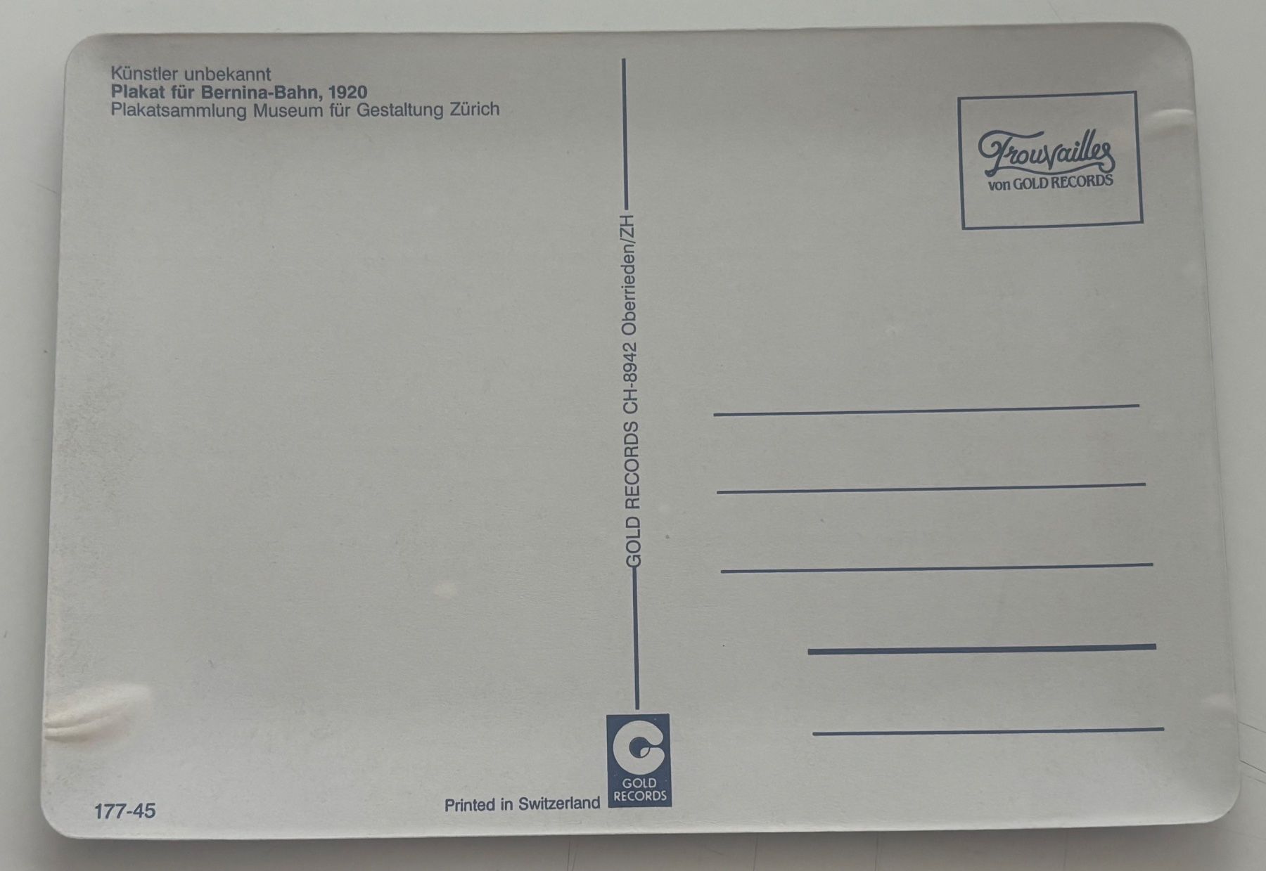Cartoline postali: Carte postal métallique - Bernina-Bahn – Usato da Neuchâtel venduto da gefdeneuch 1