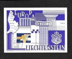 Liechtenstein Pén Maximumkarte 368 Europamarke ET 26.8.1963