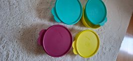 Tupperware Schüssel Set, 4-teilig, rot/türkis,gelbrkis,