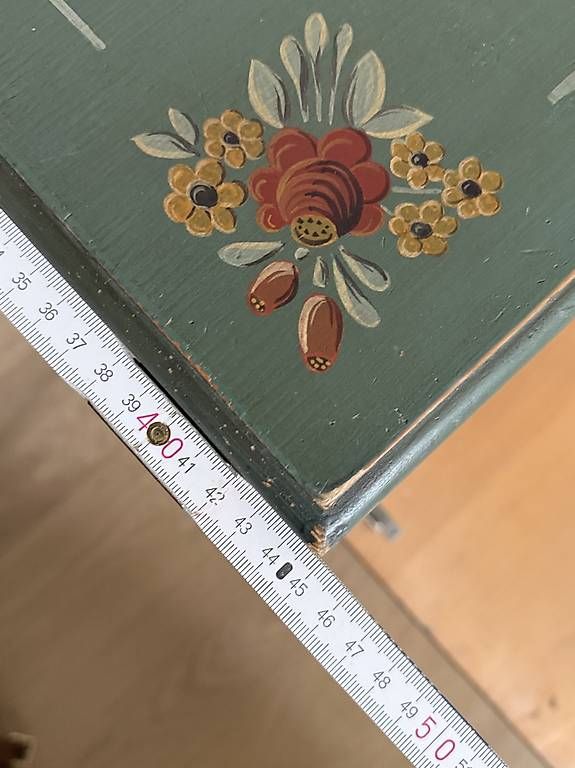 Cassettiere: Kommode aus Holz - grün, mit Blumen  – Usato da Rafz venduto da ani1912 3