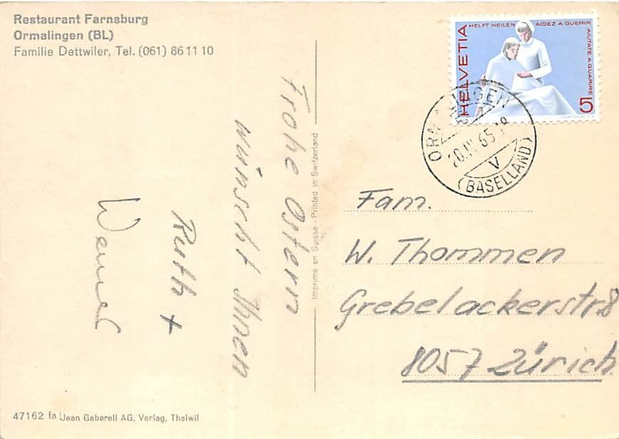 Cartes postales: BL - Ormalingen, Restaurant Farnsburg – D'occasion à Ottikon b.Kemptth. par Neptun1974 1