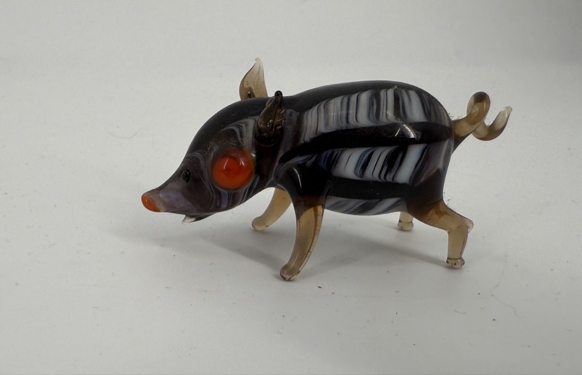 Figuren: Deko Figur Schwein aus Glas  – Gebraucht aus Auenstein von moin.