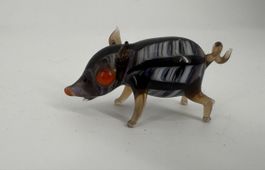 Deko Figur Schwein aus Glas 