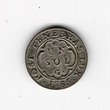 Tutti le monete: (2189) Genf, 1 Sol, 1785, Super, stgl – Usato da Rüthi (Rheintal) venduto da erdnuessli1