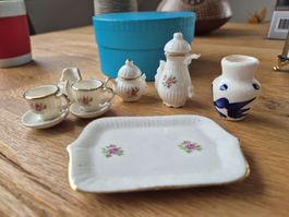 Puppengeschirr Porzellan Miniatur Geschirrservice Vintage
