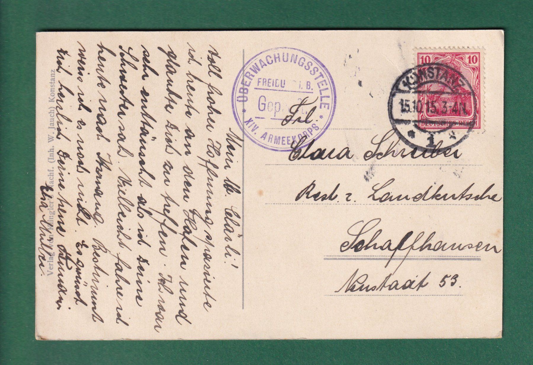 Ansichtskarten: KONSTANZ - Hafeneinfahrt - 1915 – Gebraucht aus Pully von nicecards-shop 1