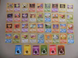 42 versch. Pokémon Sammelkarten 1999-00 Deutsche Schrift KP