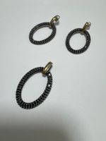 NEU Set aus 925er Silber mit kleinen schwarzen Zirkonia-Stei