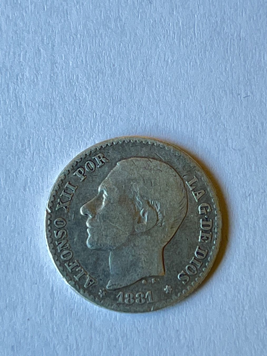 Tutti le monete: Spanien, Alfonso XII, 50 Centimos, 1881, Madrid, Silber, – Usato da ZUFIKON venduto da SULMI01 1