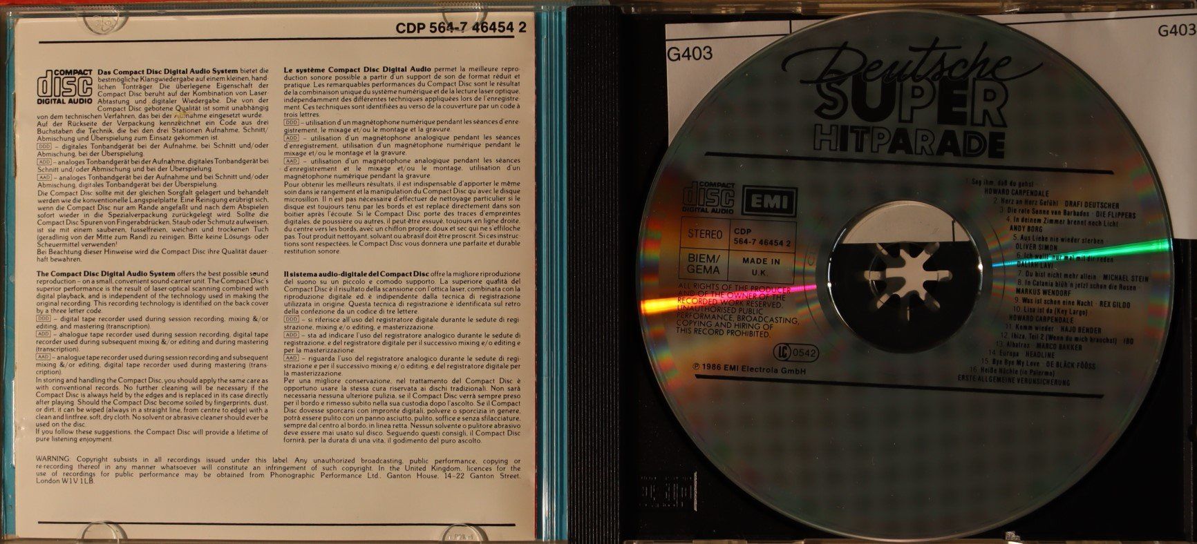 CD: Deutsche Super Hitparade – Usato da Luzern venduto da CONTENTI 1