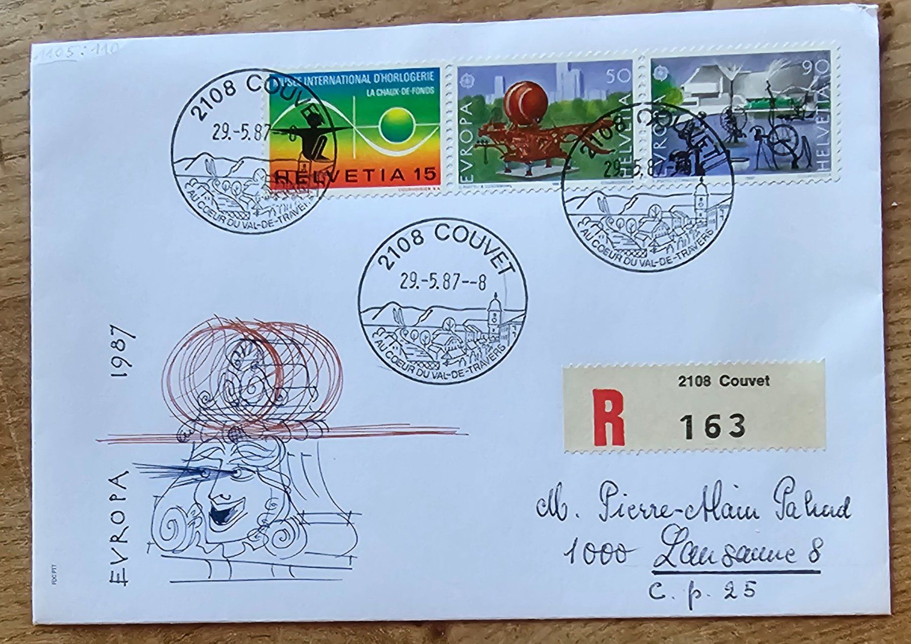 Tutti i francobolli: Lettre recommandée avec obl. spéciale COUVET 29.5.87 – Nuovo (secondo la descrizione) da Les Valettes venduto da Nuba1