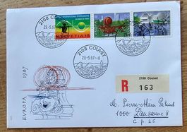 Lettre recommandée avec obl. spéciale COUVET 29.5.87
