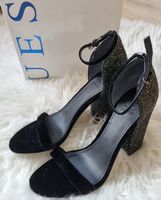 Neu Guess Schwarz Glitzer Sandalen Gr. 38