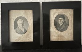 2 Stk. Stiche,  Porträts "Kammerer Dür" um 1800, Rarität!