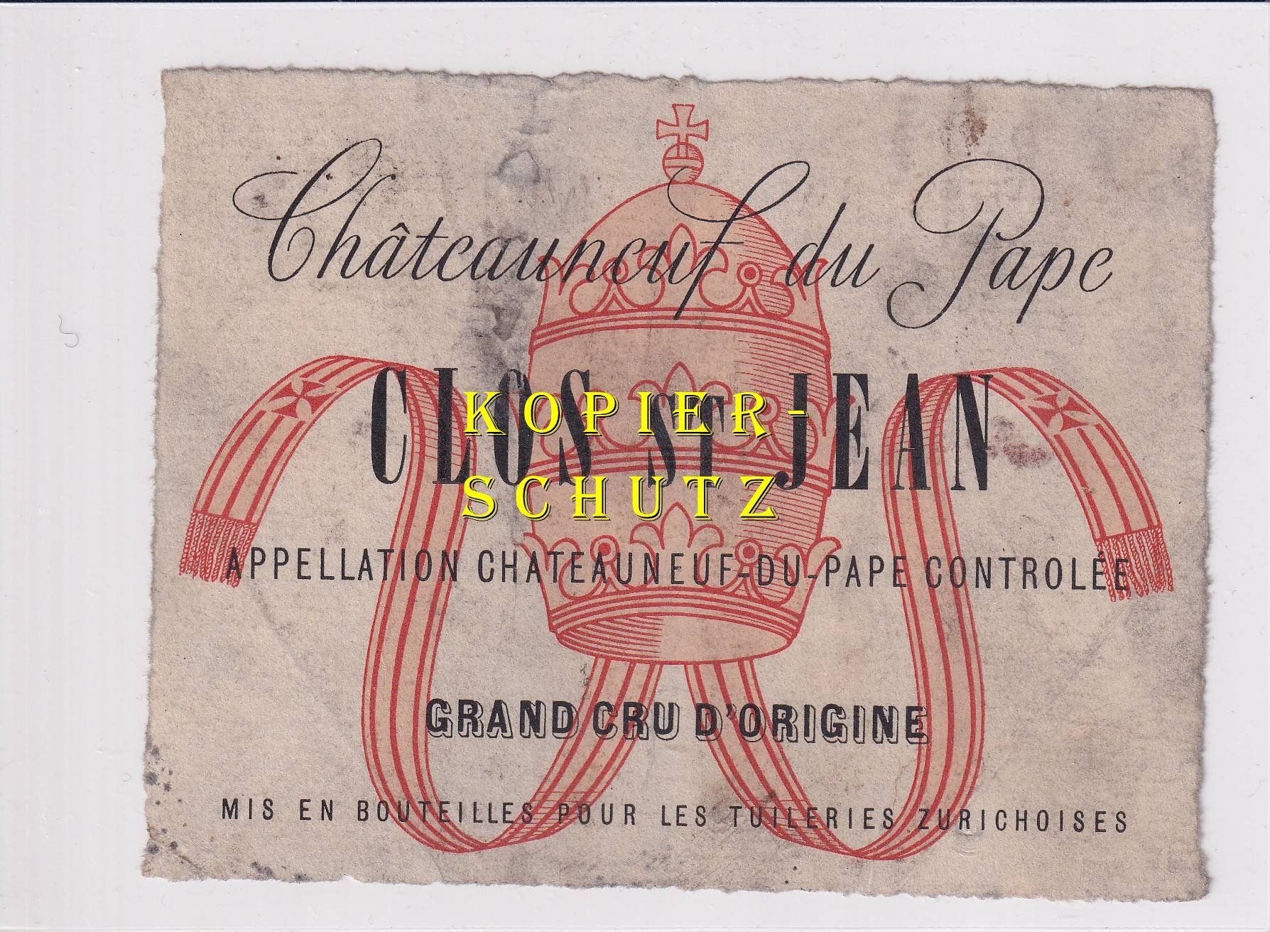 Carta: Etikette - Châteauneuf-du-Pape "Clos St. Jean" /bd – Usato da Hombrechtikon venduto da Rudolf07