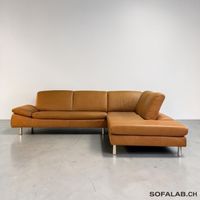 W.Schillig Ecksofa, Echtleder, Terrakotta