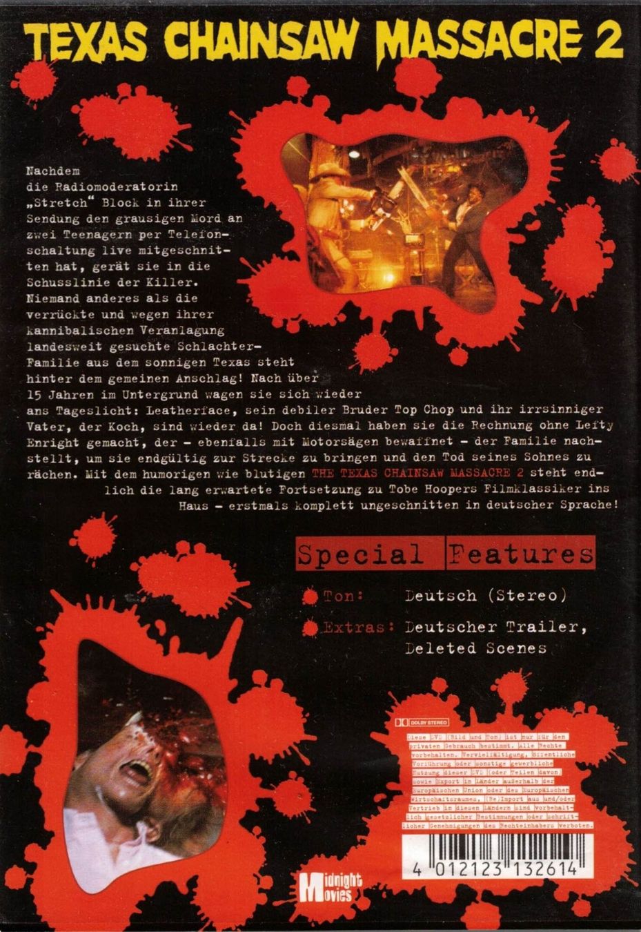 Tutti i DVDs: Texas Chainsaw Massacre 2 / uncut / Dennis Hopper – Usato da Füllinsdorf venduto da VIDEO-ARCHIVES 2